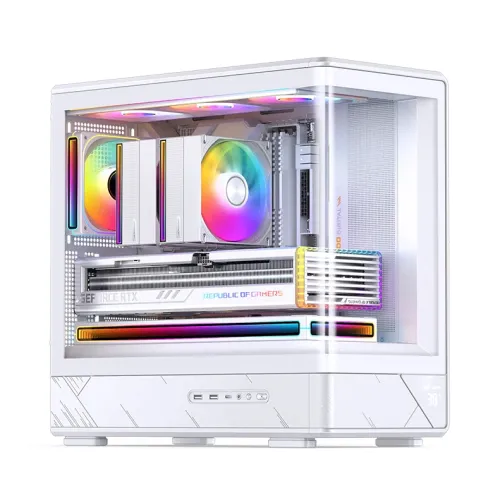 Case JONSBO M-ATX D200 White – GPU 410mm| AIO 240mm| M-ATX